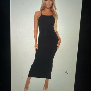Janessa Lace up Maxi dress -black